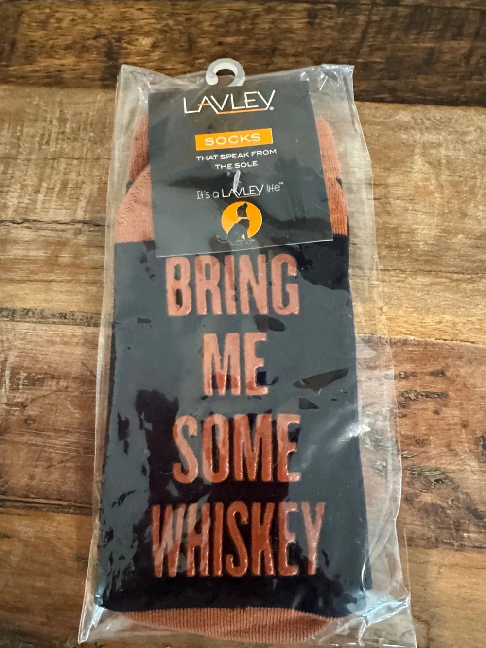 'Bring Me Some Whiskey' Black & Copper Novelty Socks